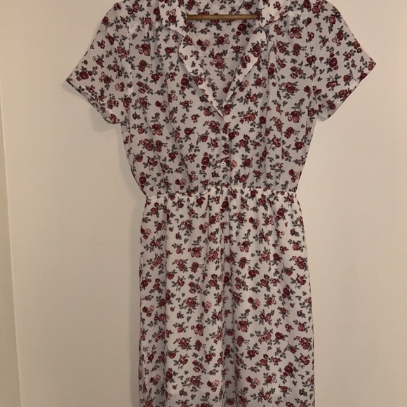 Vintage Floral Button-Up Midi Dress – Size S-M - Picture 4 of 8